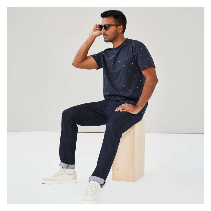 Men's Organic Cotton Crew Neck T-Shirt - Dark Navy